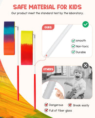 JoyCat dance ribbon handle closeup highlights smooth, non-toxic grip for kids.