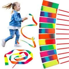 JoyCat dance ribbon multicolor 12-pack ready for vibrant dance routines.