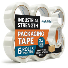 JoyfuIMaiMaiMai Clear Packing Tape roll 1 shows strong adhesive for secure shipping.