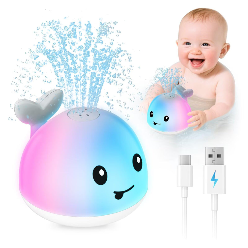 JoyLEME light-up whale bath toy engages babies during tub play