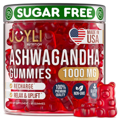JOYLI Nutrition Ashwagandha Gummies packaging highlights natural ingredients for daily calm