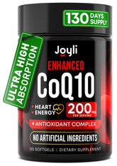 JOYLI Nutrition CoQ10 200mg softgels support circulation and daily energy for active adults.