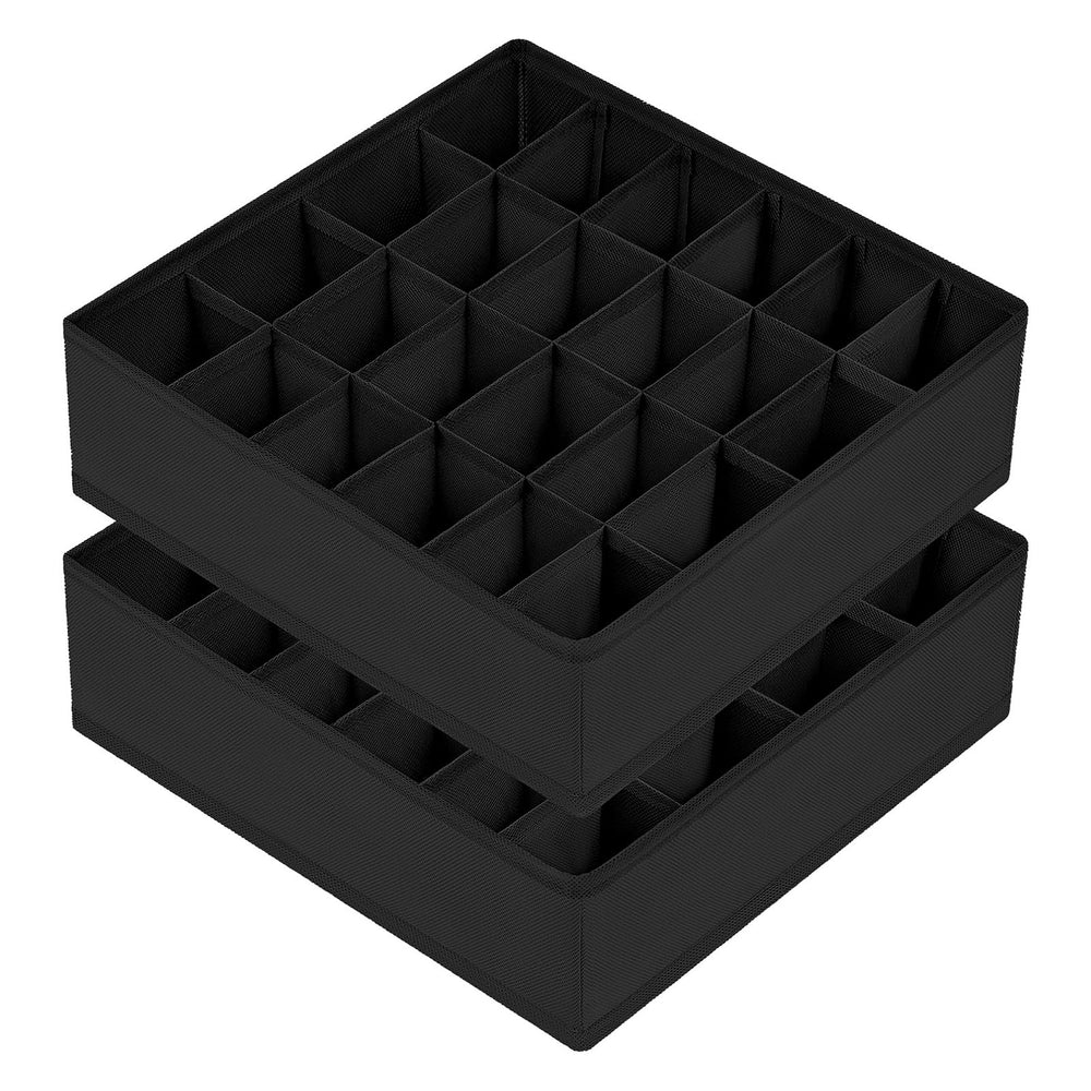 Joyoldelf sock drawer organizer 24-cell 2-pack for easy sock pairing and quick visibility