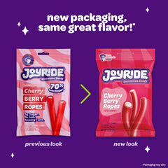 JOY RIDE Cherry Berry Ropes texture hints a chewy, fiber-rich snack