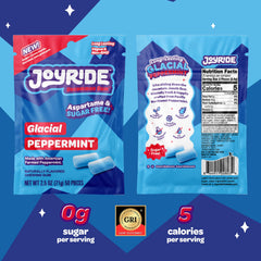 JOYRIDE Glacial Peppermint Gum pack front for a refreshing bite
