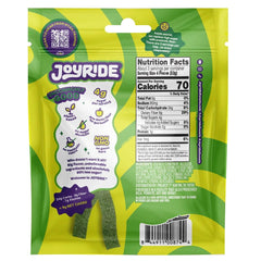 Joyride Sour Green Apple Strips close-up revealing tangy flavor and chewy texture