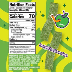 Joyride Sour Green Apple Strips natural colors from spirulina and turmeric