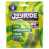 Joyride Sour Green Apple Strips pack shot showing plant-based snacking on the go
