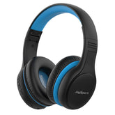 JoySpark Kids Headphones front view in black-blue, built for durable daily use.