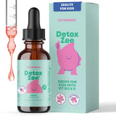 JoySpring DetoxZee Kids drops bottle close-up for daily wellness.