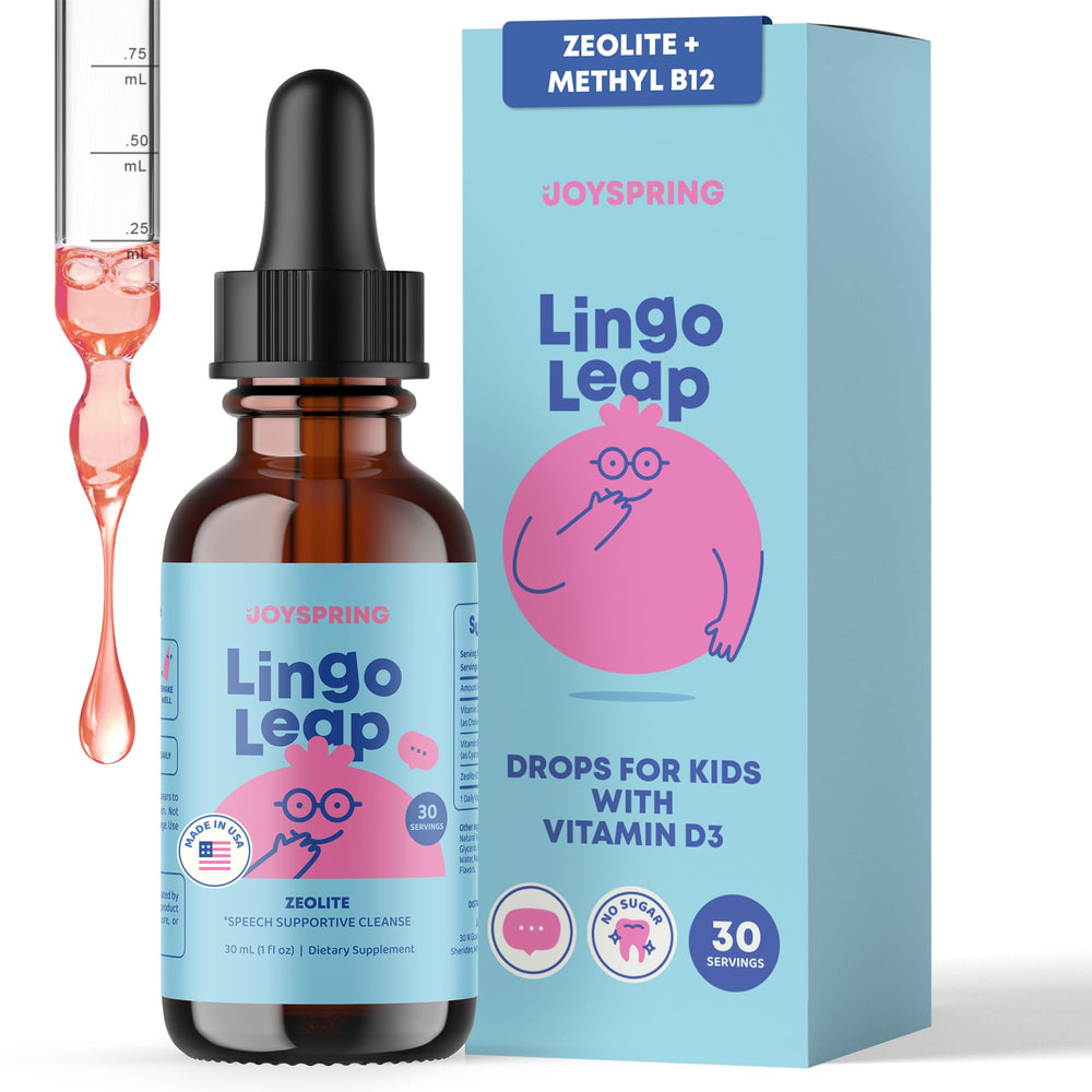 JoySpring LingoLeap bottle front view, berry flavor for daily kids’ nutrition.