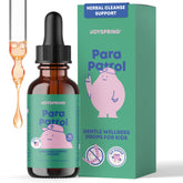 JoySpring ParaPatrol bottle label highlights a kid-friendly herbal formula.