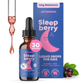 JoySpring SleepBerry bottle pour demonstrates easy nightly dosing for kids.