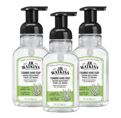 J.R. Watkins foaming hand soap bottle with pump for easy cleansing