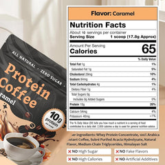 JRR Caramel Protein Coffee Powder scoop highlights convenient serving for quick keto-friendly boosts