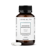 JSHealth magnesium bottle pour for an easy two-tablet nightly routine