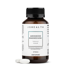 JSHealth magnesium bottle pour for an easy two-tablet nightly routine