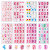 Jsiallye unicorn-pattern nails for kids offer playful color and easy DIY nail art.