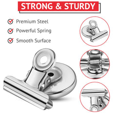 Close-up of JTIEO stainless steel magnetic clip highlighting durable edge
