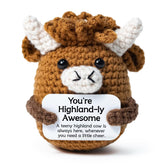 Jubilora Highland Cow mini desk decor plush adds calm to your workspace