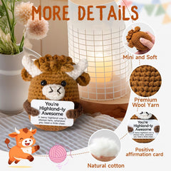 Jubilora Highland Cow with positive message card inspires optimism