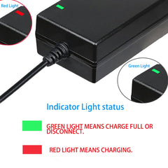 Jucuwe 42V 2A adapter cable length close-up, 39.4 inch cord.