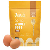 Judee's Gluten Free dried egg powder bottle for versatile baking and quick rehydration.