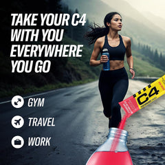 Juicy Mixes C4 Performance Energy 200mg caffeine boost image highlighting strong performance support.