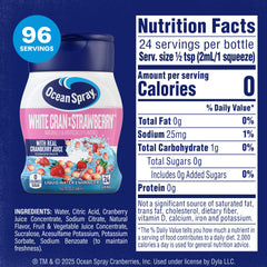 Juicy Mixes Ocean Spray White Cran-Strawberry cap close-up showing flavor-ready bottle