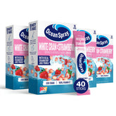 Juicy Mixes Ocean Spray White Cran-Strawberry packets for on-the-go flavor.