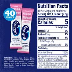 Juicy Mixes White Cran-Strawberry powder dissolves quickly for instant refreshment.