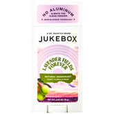 JUKEBOX Lavender Fields Forever deodorant packaging showcases premium scent