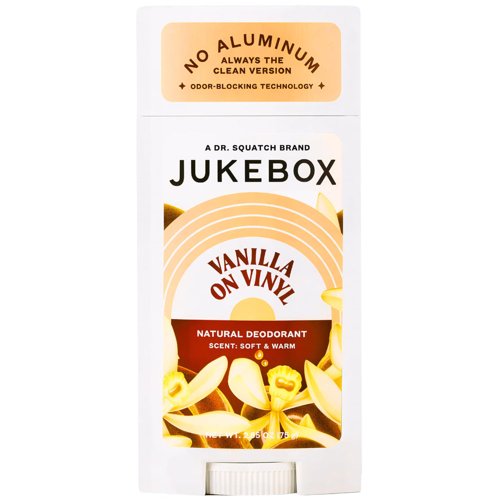 JUKEBOX Vanilla on Vinyl deodorant bottle front for daily use
