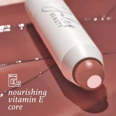 Julep It's Balm Tint hydrating feel on lips in lifestyle photo emphasizes long-lasting moisture.