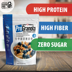 Julian Bakery ProGranola Vanilla Cinnamon pouring into a bowl for quick breakfast