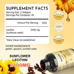 Close-up of JulyDeer sunflower lecithin softgel highlighting high potency for daily use.
