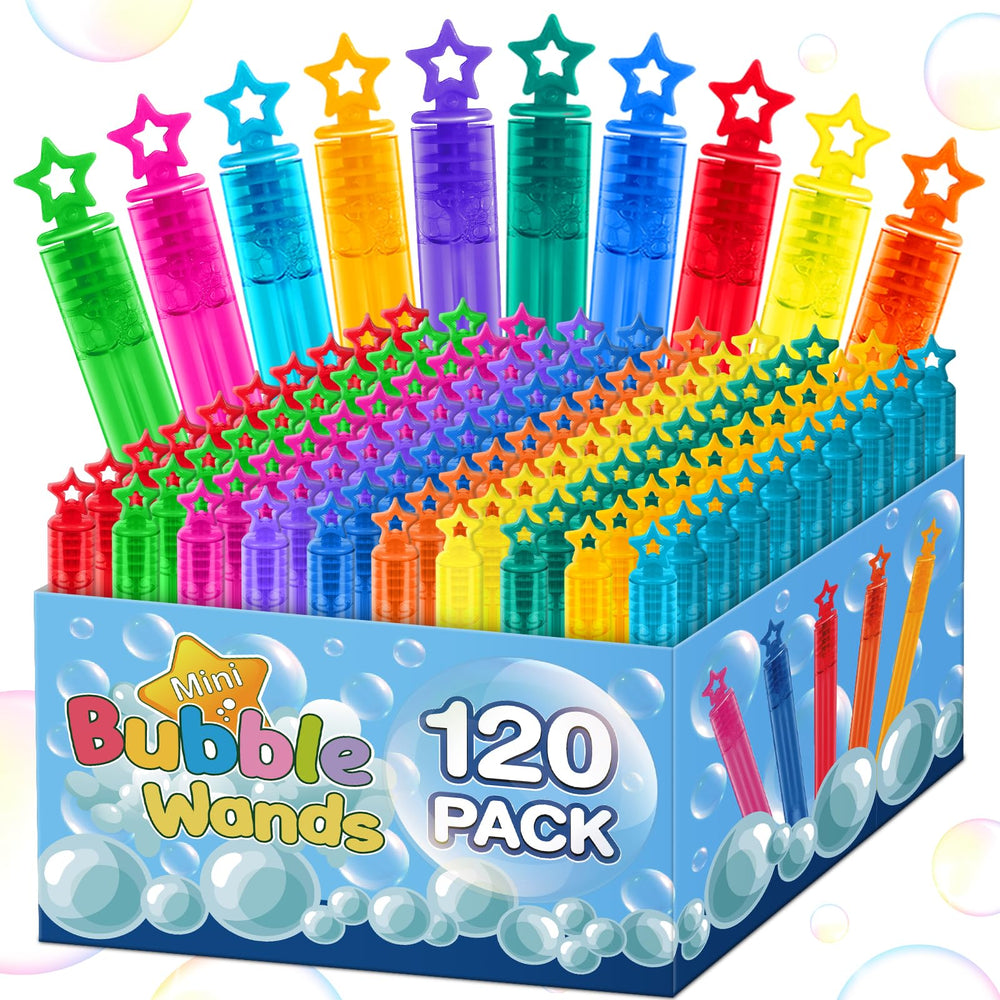 Jumlys 120pcs mini bubble wands with star handles for vibrant party fun