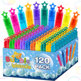 Jumlys 120pcs mini bubble wands with star handles for vibrant party fun