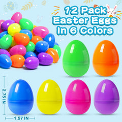 Jumlys durable 2.75 inch plastic Easter eggs in vibrant colors.