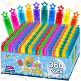 Jumlys mini bubble wands with star handles in neon colors for lively party favors