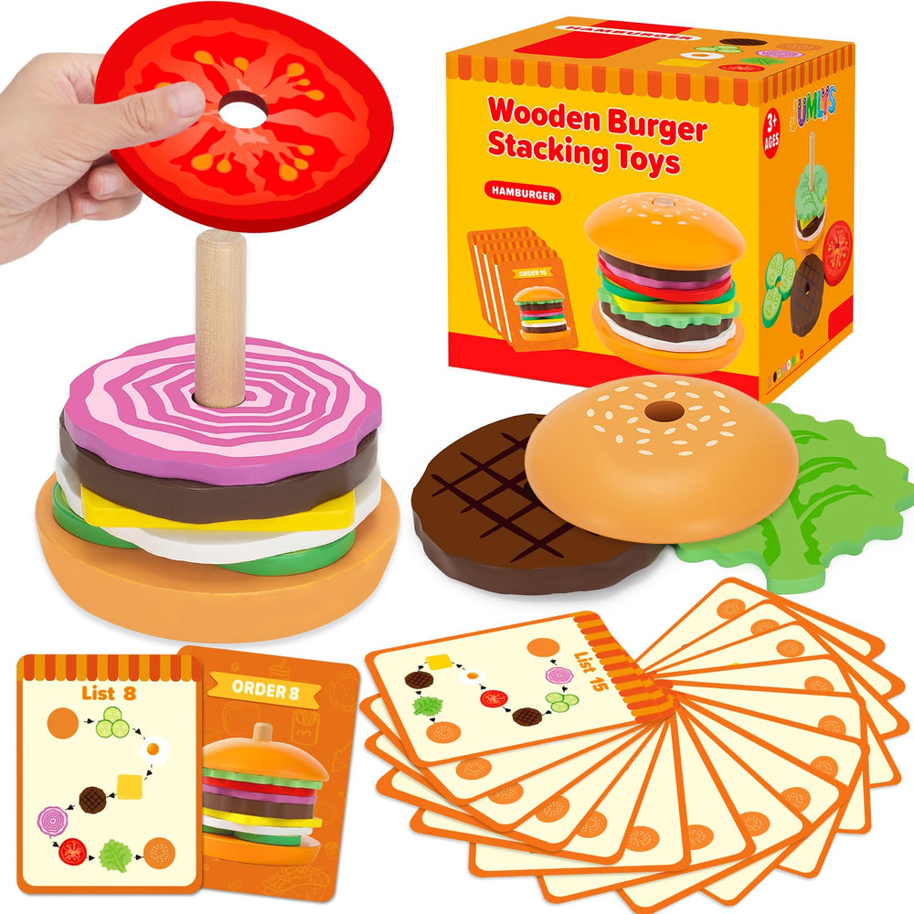 Jumlys Montessori burger base for stacking play and learning.