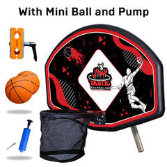 Jump Tastic Trampoline Hoop PP board delivers realistic shot feel.