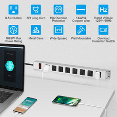 JUNNUJ overload-switch surge protector guards sensitive devices from spikes.