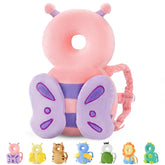 JunNeng pink butterfly head protector backpack for safer first steps