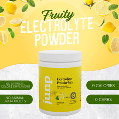 JUNP Lemonade Electrolyte Powder scoop measuring the serving portion.