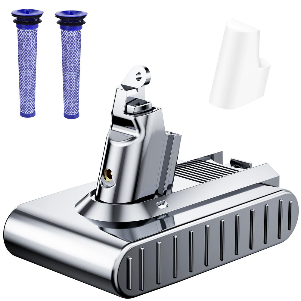 JUNWOOD Dyson V6 battery exterior shows high capacity for longer cleaning sessions