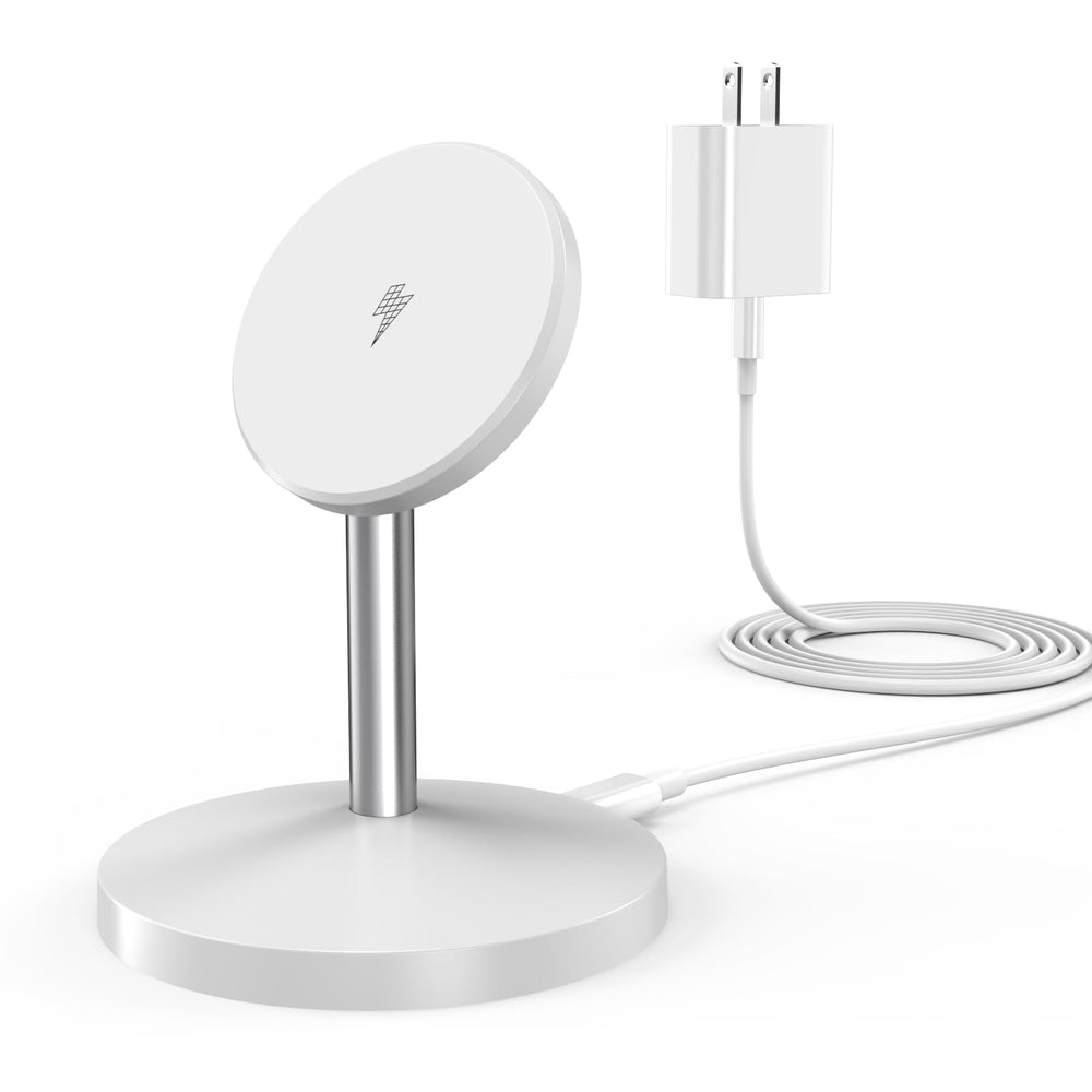 JUPAZIP magnetic stand holds iPhone vertically for easy viewing.