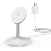 JUPAZIP magnetic stand holds iPhone vertically for easy viewing.