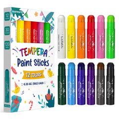 Jupiterarth paint sticks 12 colors offer vivid pigment for kid-friendly art.