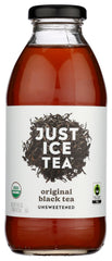 Just Ice Tea bottle pour shows crisp, unsweetened black tea ready to refresh